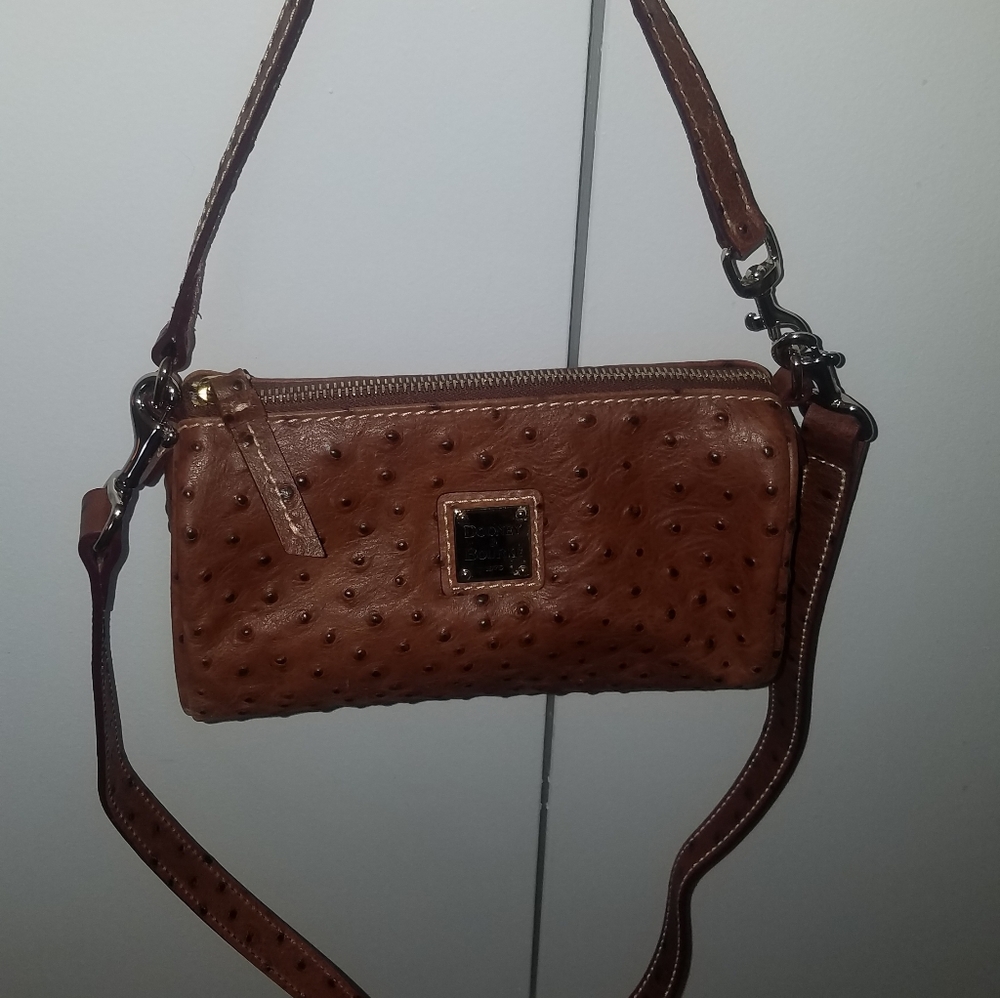 Dooney and Bourke small Ostrich barrel bag